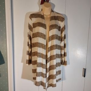 Waterfall front open cardi. Striped.